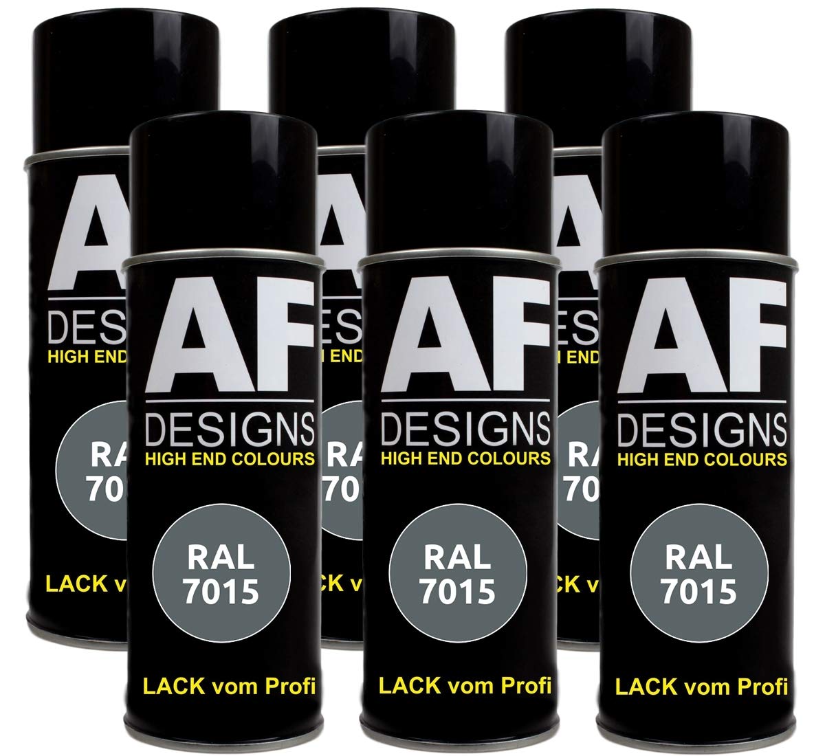 6X RAL Lackspray Autolack Buntlack Spraydose RAL7015 SCHIEFERGRAU matt von Alex Flittner Designs