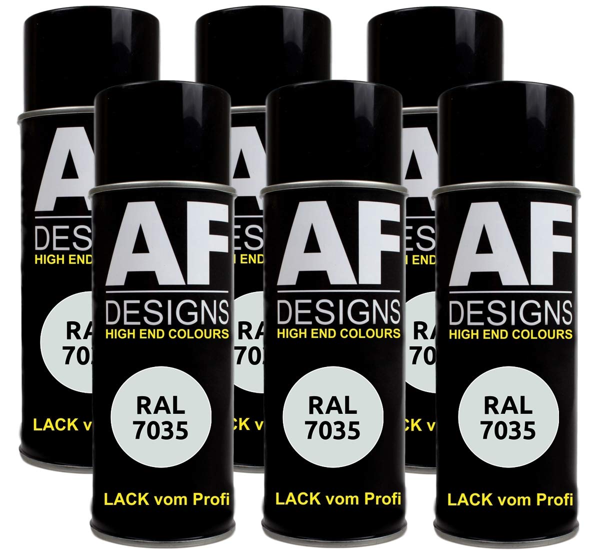 6X RAL Lackspray Autolack Buntlack Spraydose RAL7035 LICHTGRAU matt von Alex Flittner Designs