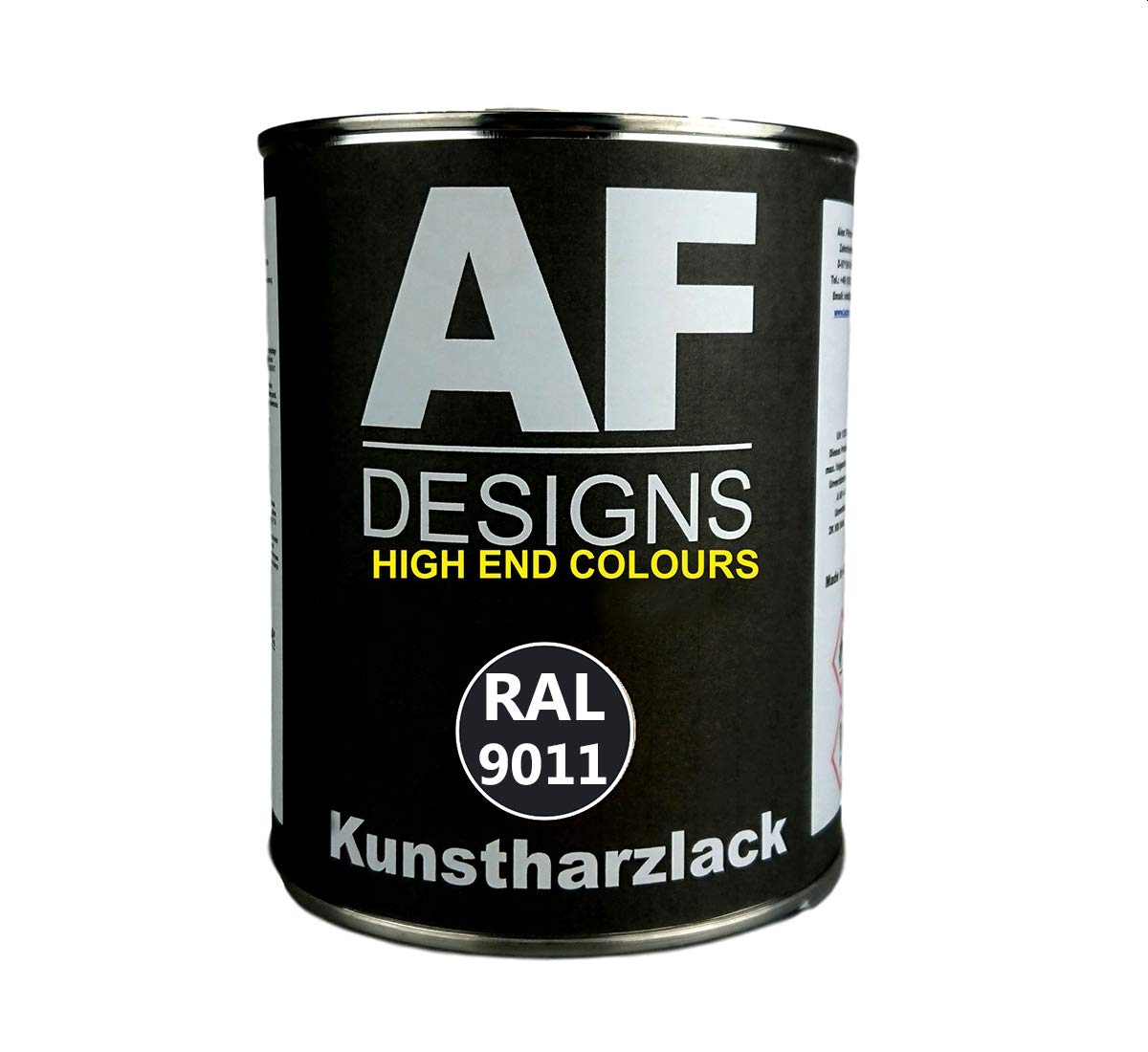 Alex Flittner Designs 1 Liter Kunstharz Lack Buntlack Kunstharzlack RAL9011 GRAPHITSCHWARZ glänzend von Alex Flittner Designs