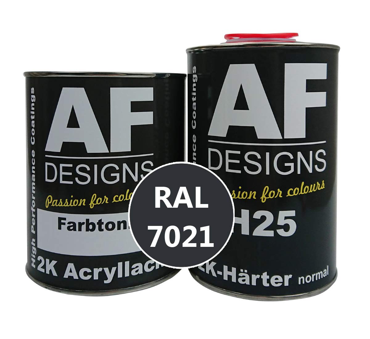 Alex Flittner Designs 2K Acryl Lack Autolack 1,5kg Set RAL 7021 Schwarzgrau glänzend incl. Härter von Alex Flittner Designs