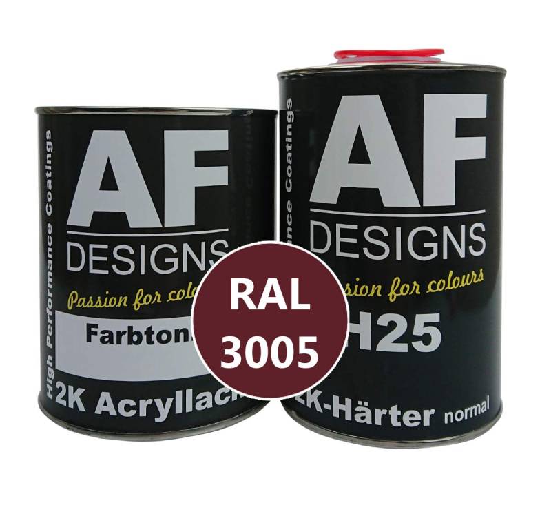 Alex Flittner Designs 2K Acryl Lack Autolack 3 kg Set RAL 3005 WEINROT glänzend incl. Härter von Alex Flittner Designs