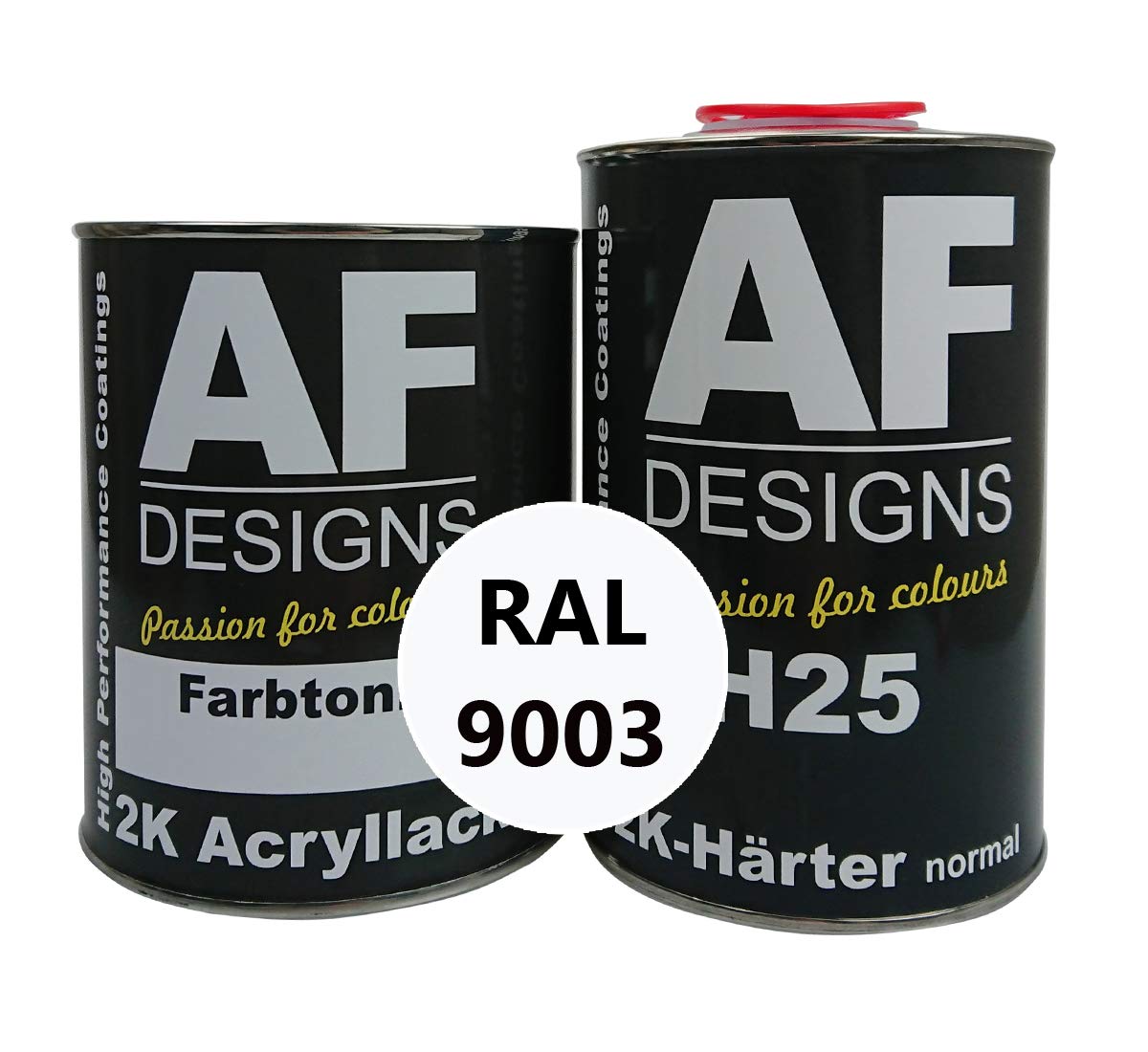 Alex Flittner Designs 2K Acryl Lack Autolack 3 kg Set RAL 9003 SIGNALWEISS glänzend incl. Härter von Alex Flittner Designs