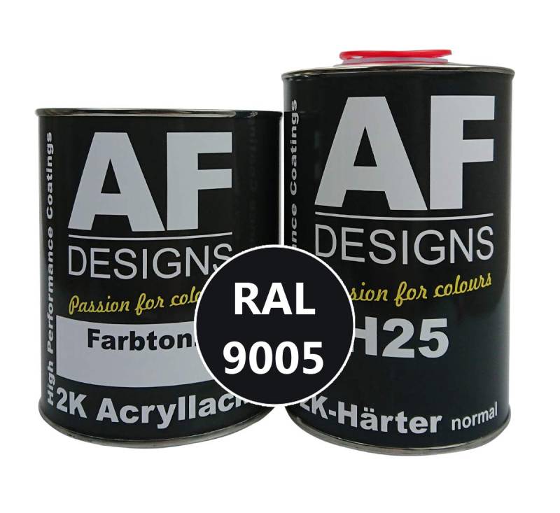 Alex Flittner Designs 2K Acryl Lack Autolack 3 kg Set RAL 9005 TIEFSCHWARZ glänzend incl. Härter von Alex Flittner Designs