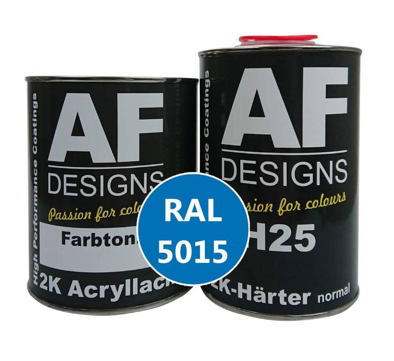 Alex Flittner Designs 2K Lack 7,5 kg Set RAL 5015 HIMMELBLAU stumpfmatt Holz Maschinen Industrielack LKW NFZ von Alex Flittner Designs