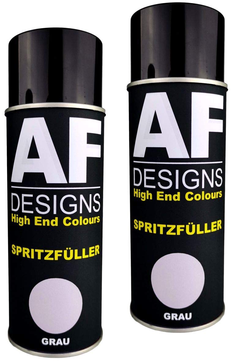 Alex Flittner Designs 2X Spritzfüller Spritzspachtel Spraydose grau Dickschicht Füller Autolack Grundierung Filler Primer Haftgrund von Alex Flittner Designs