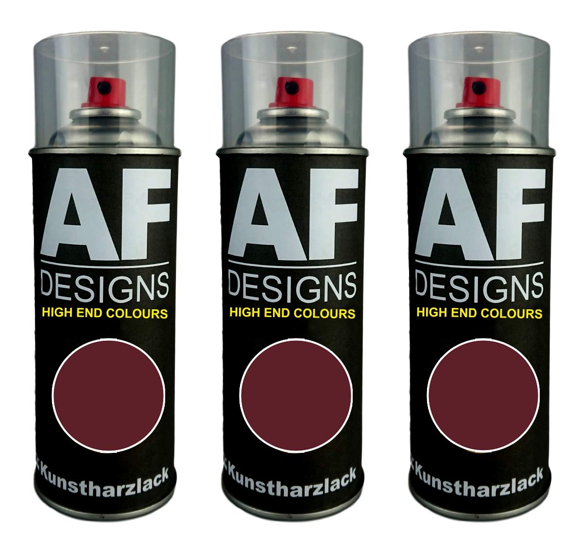Alex Flittner Designs 3X Kunstharz Lackspray Buntlack Spraydose RAL3005 WEINROT seidenmatt von Alex Flittner Designs