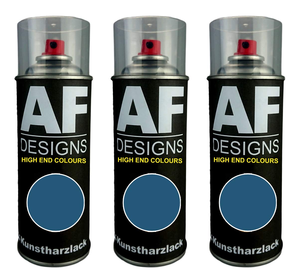 Alex Flittner Designs 3X Kunstharz Lackspray Buntlack Spraydose RAL5009 AZURBLAU seidenmatt von Alex Flittner Designs