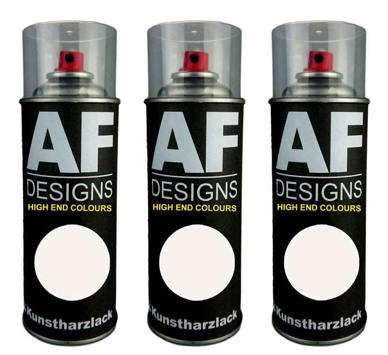 Alex Flittner Designs 3X Kunstharz Lackspray Weiss Autolack Buntlack Spraydose Kunstharz9010 REINWEISS seidenmatt von Alex Flittner Designs