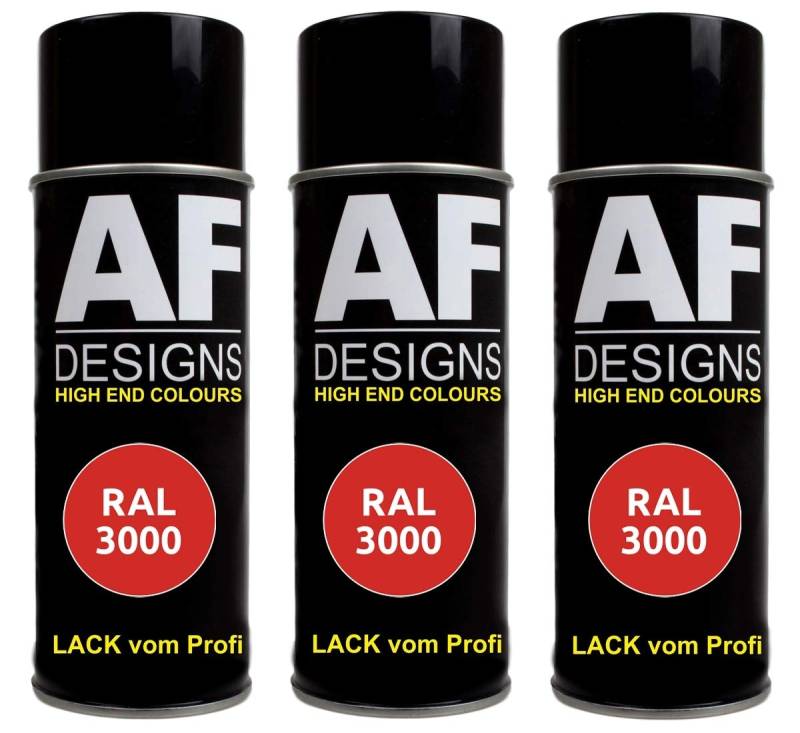Alex Flittner Designs 3X RAL Lackspray Autolack Buntlack Spraydose RAL3000 FEUERROT glänzend von Alex Flittner Designs