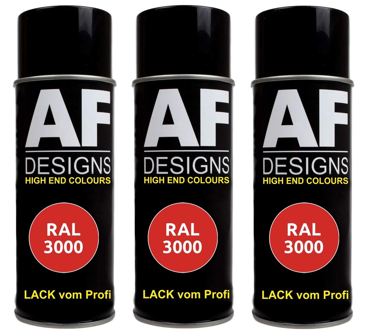 Alex Flittner Designs 3X RAL Lackspray Autolack Buntlack Spraydose RAL3000 FEUERROT matt von Alex Flittner Designs