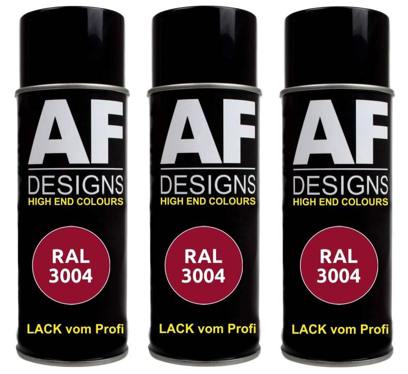 Alex Flittner Designs 3x RAL Lackspray Autolack Buntlack Spraydose RAL3004 PURPURROT seidenmatt von Alex Flittner Designs