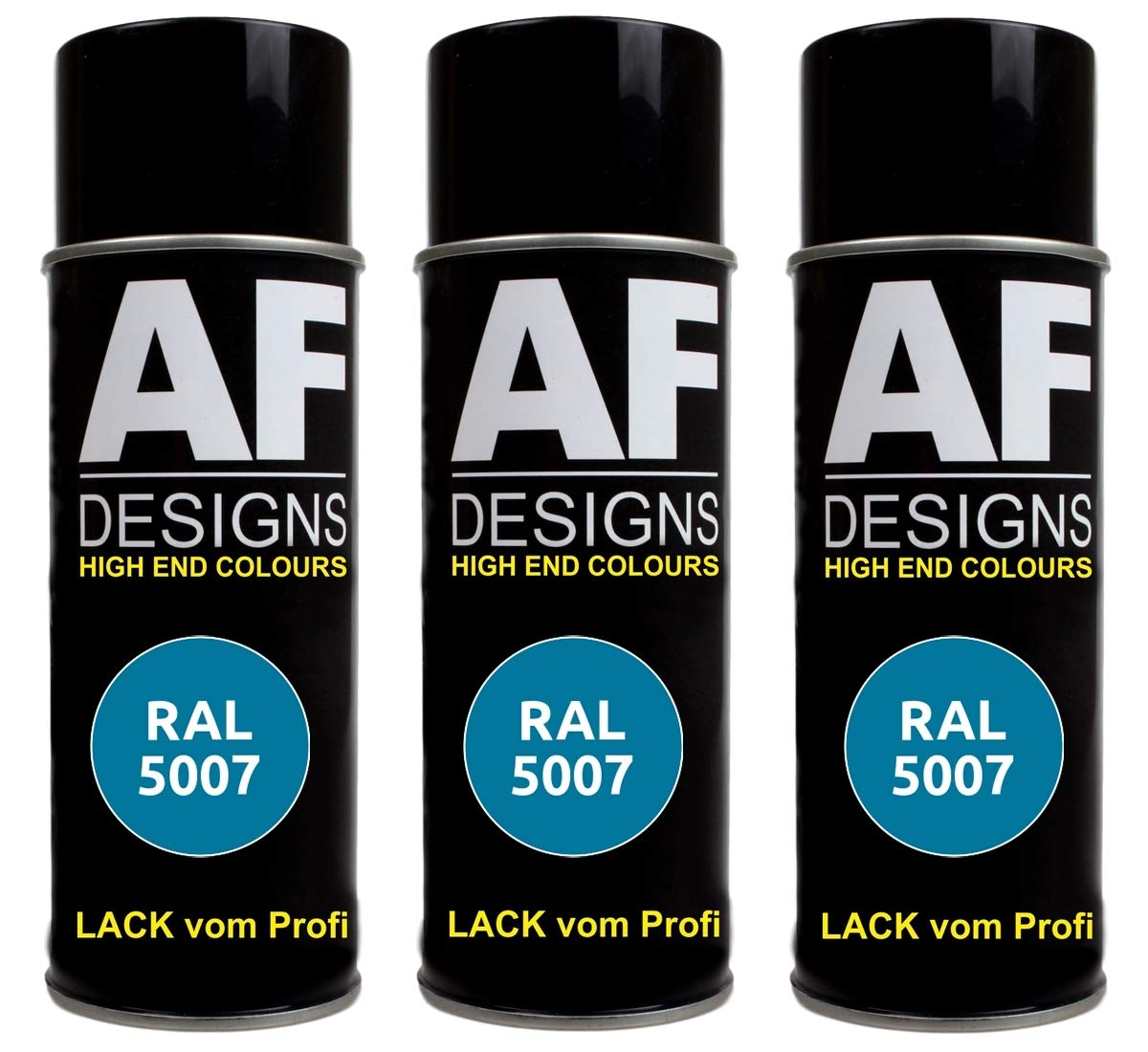 Alex Flittner Designs 3X RAL Lackspray Autolack Buntlack Spraydose RAL5007 BRILLANTBLAU matt von Alex Flittner Designs