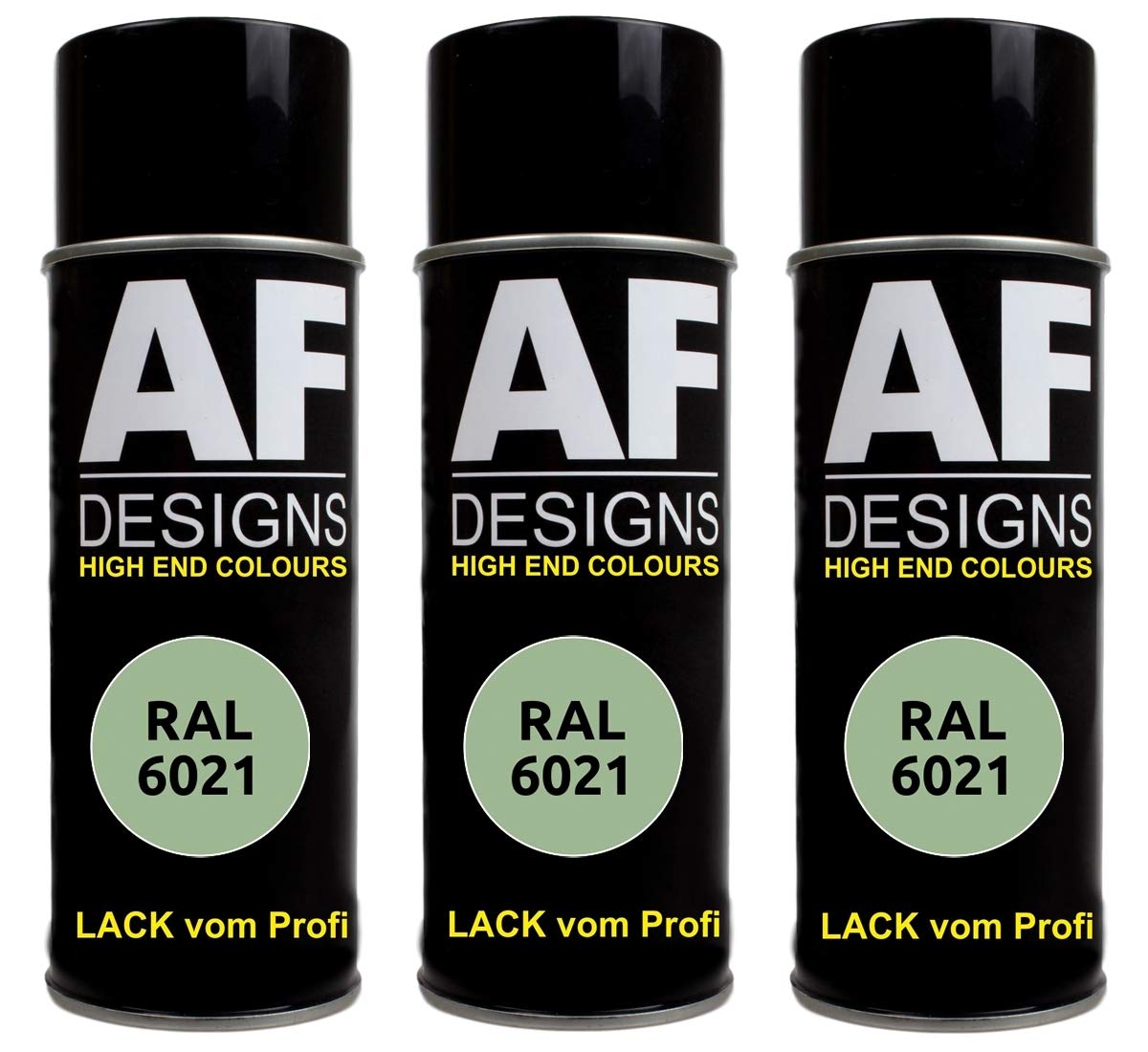 Alex Flittner Designs 3X RAL Lackspray Autolack Buntlack Spraydose RAL6021 BLASSGRUEN stumpfmatt von Alex Flittner Designs