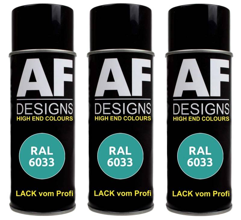Alex Flittner Designs 3x RAL Lackspray Autolack Buntlack Spraydose RAL6033 MINTTUERKIS glänzend von Alex Flittner Designs