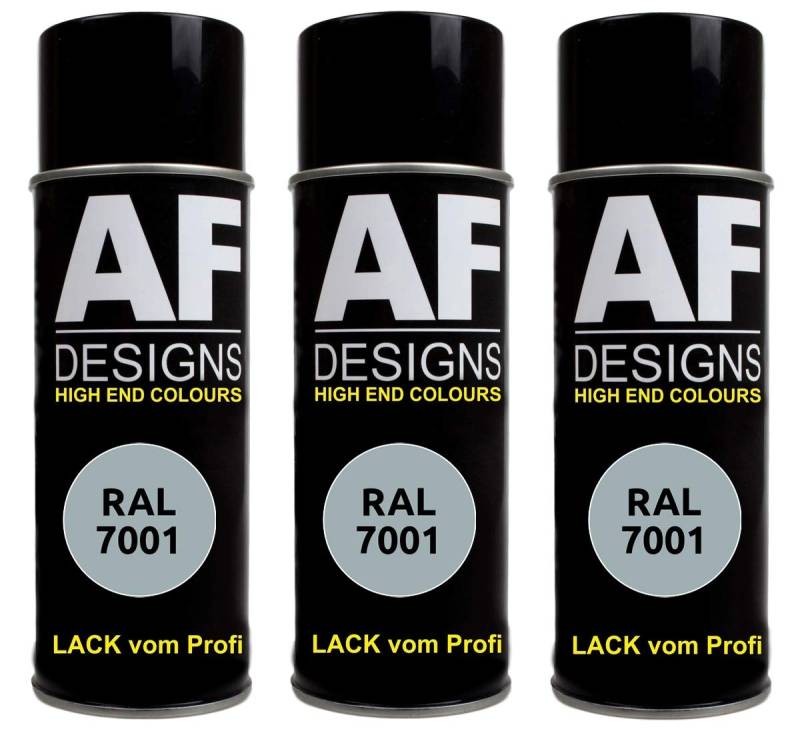 Alex Flittner Designs 3X RAL Lackspray Autolack Buntlack Spraydose RAL7001 Silbergrau matt von Alex Flittner Designs