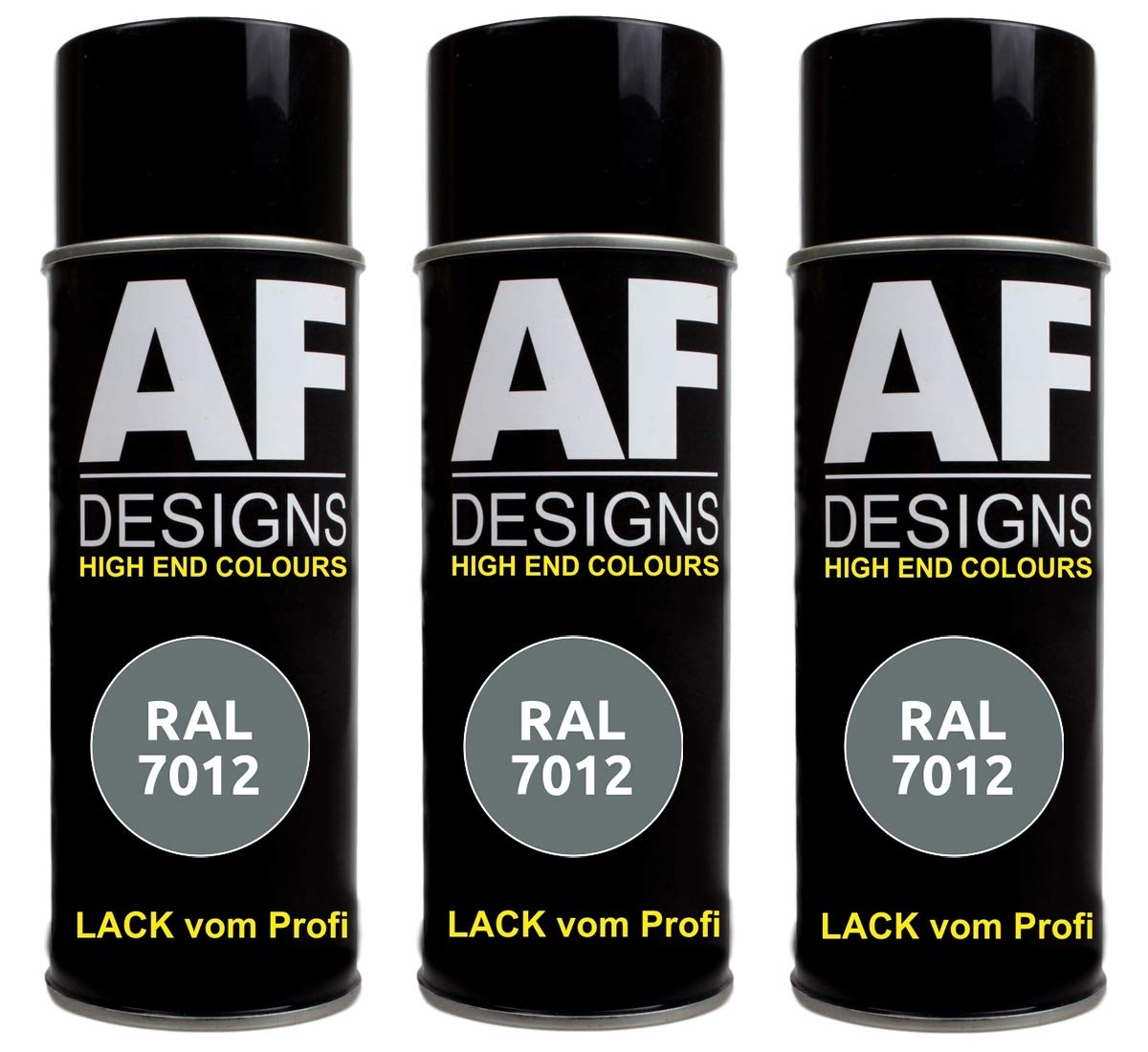 Alex Flittner Designs 3X RAL Lackspray Autolack Buntlack Spraydose RAL7012 BASALTGRAU matt von Alex Flittner Designs