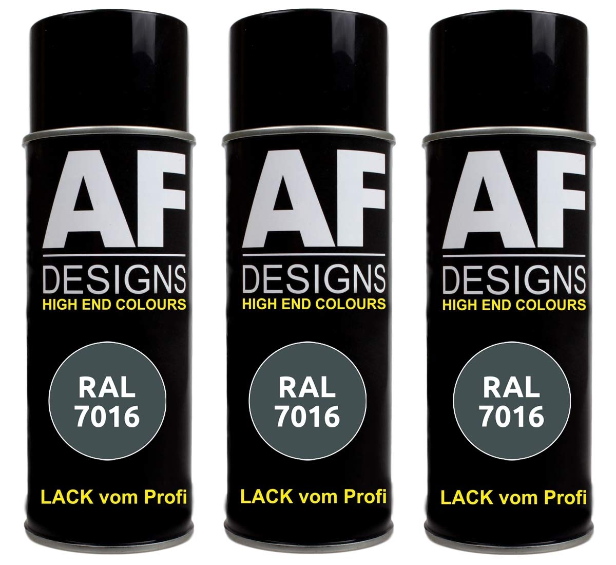 Alex Flittner Designs 3X RAL Lackspray Autolack Buntlack Spraydose RAL7016 ANTHRAZITGRAU stumpfmatt von Alex Flittner Designs