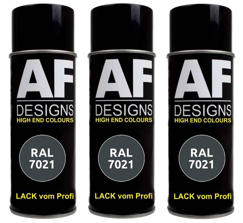Alex Flittner Designs 3x RAL Lackspray Autolack Buntlack Spraydose RAL7021 SCHWARZGRAU glänzend von Alex Flittner Designs