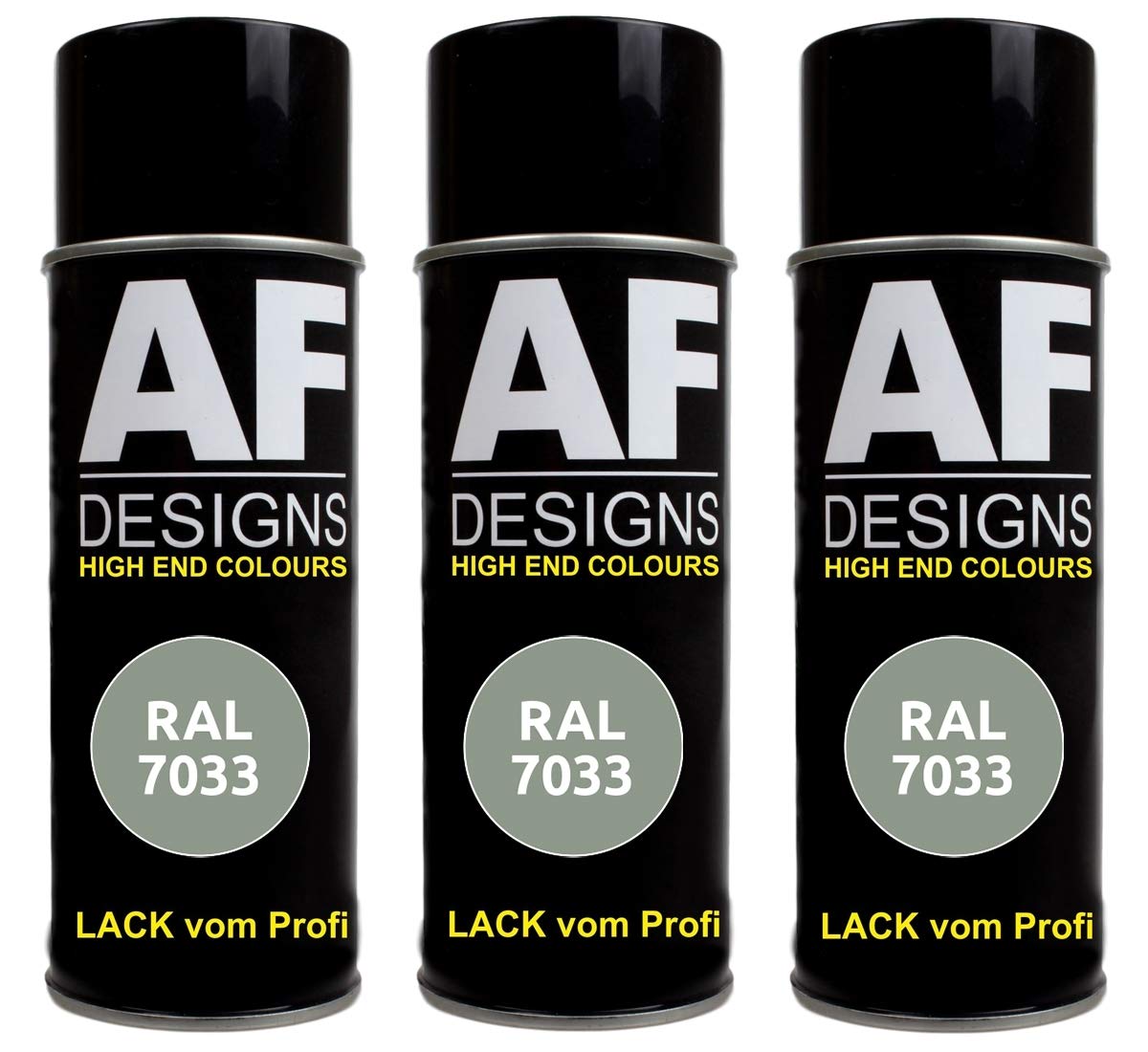 Alex Flittner Designs 3X RAL Lackspray Autolack Buntlack Spraydose RAL7033 ZEMENTGRAU matt von Alex Flittner Designs