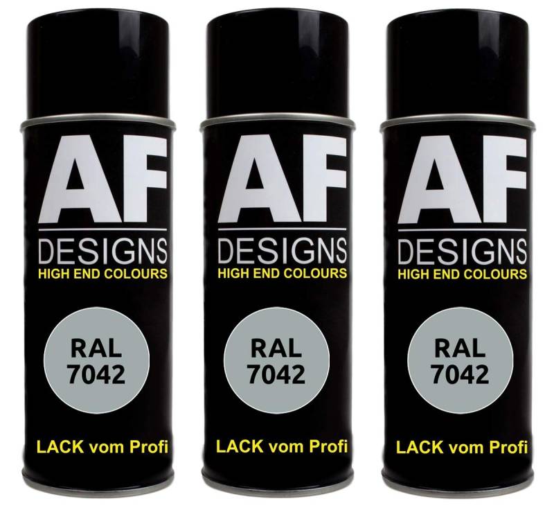 Alex Flittner Designs 3x RAL Lackspray Autolack Buntlack Spraydose RAL7042 VERKEHRSGRAU A stumpfmatt von Alex Flittner Designs