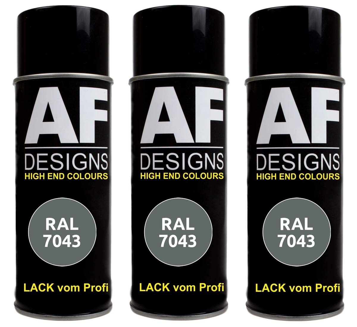 Alex Flittner Designs 3X RAL Lackspray Autolack Buntlack Spraydose RAL7043 VERKEHRSGRAU B glänzend von Alex Flittner Designs