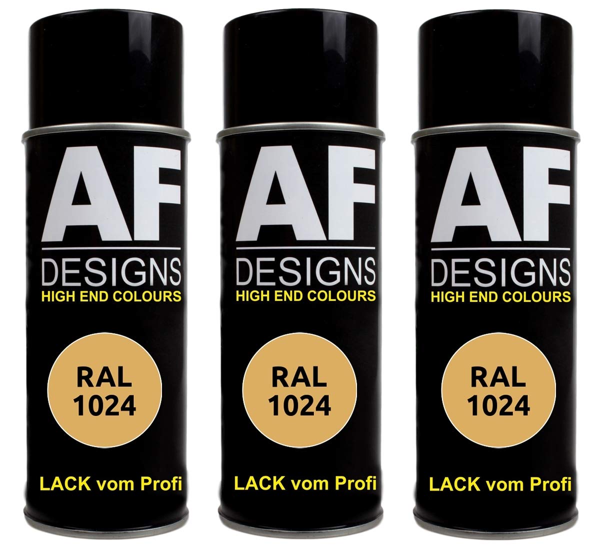 Alex Flittner Designs 3X RAL Lackspray Autolack Buntlack Spraydose RAL1024 OCKERGELB glänzend von Alex Flittner Designs