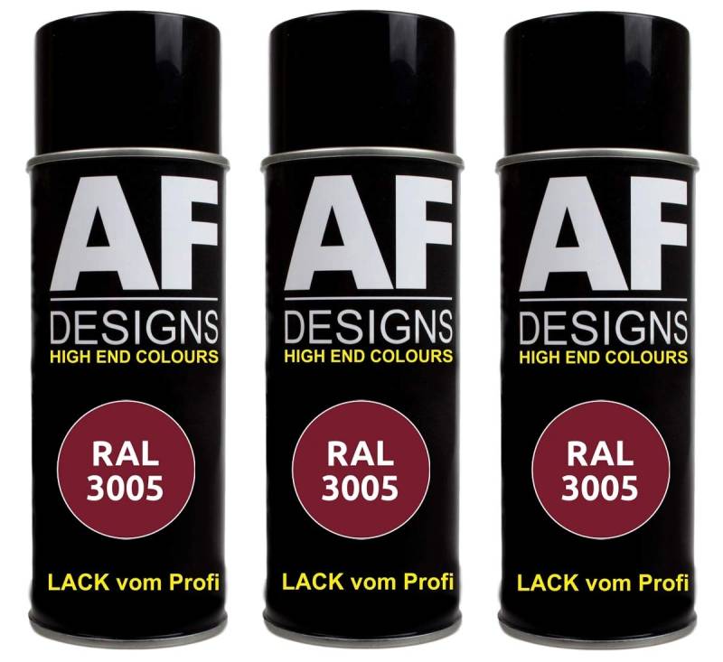 Alex Flittner Designs 3x RAL Lackspray Autolack Buntlack Spraydose RAL3005 WEINROT glänzend von Alex Flittner Designs