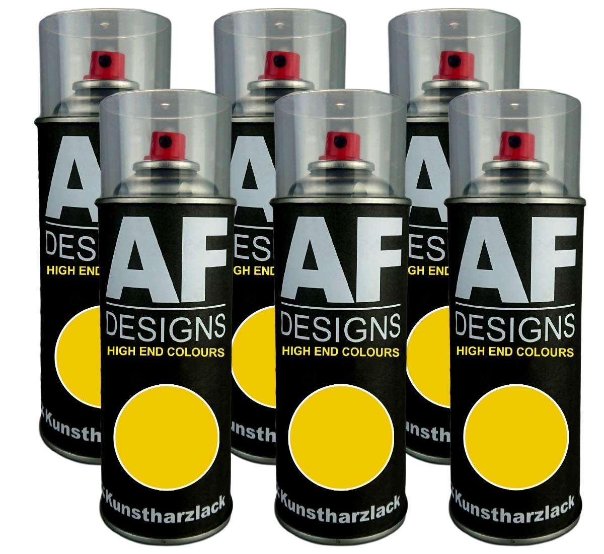 Alex Flittner Designs 6X Kunstharz Lackspray Buntlack Spraydose RAL1021 RAPSGELB glänzend von Alex Flittner Designs