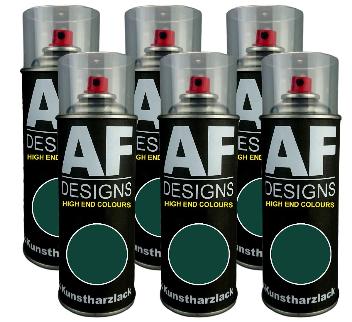 Alex Flittner Designs 6X Kunstharz Lackspray Buntlack Spraydose RAL6005 Moosgruen seidenmatt von Alex Flittner Designs