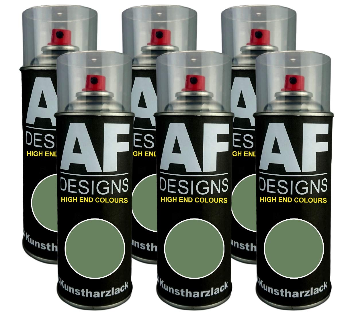 Alex Flittner Designs 6X Kunstharz Lackspray Buntlack Spraydose RAL6011 RESEDAGRUEN glänzend von Alex Flittner Designs