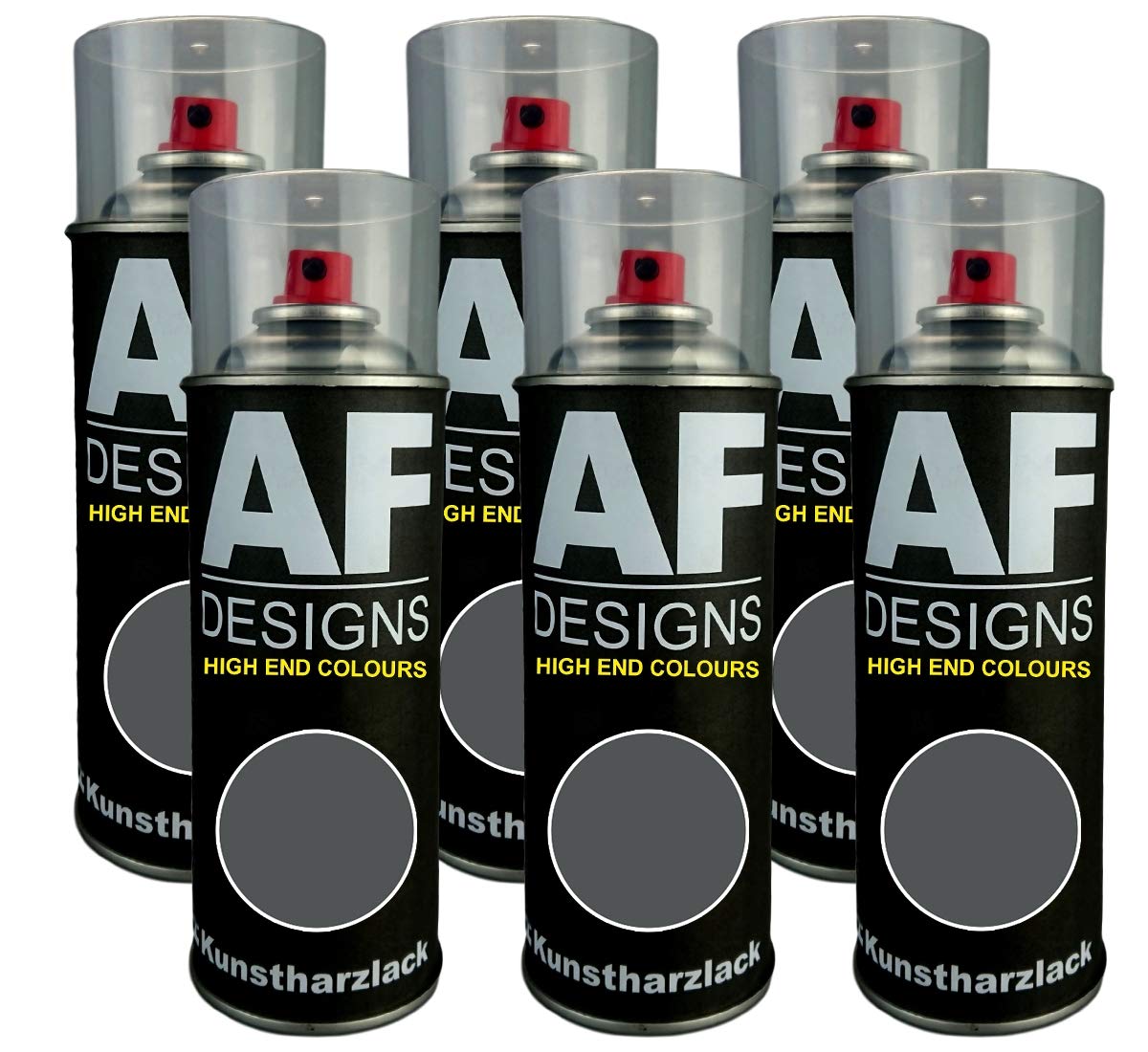 Alex Flittner Designs 6X Kunstharz Lackspray Buntlack Spraydose RAL7043 VERKEHRSGRAU B seidenmatt von Alex Flittner Designs