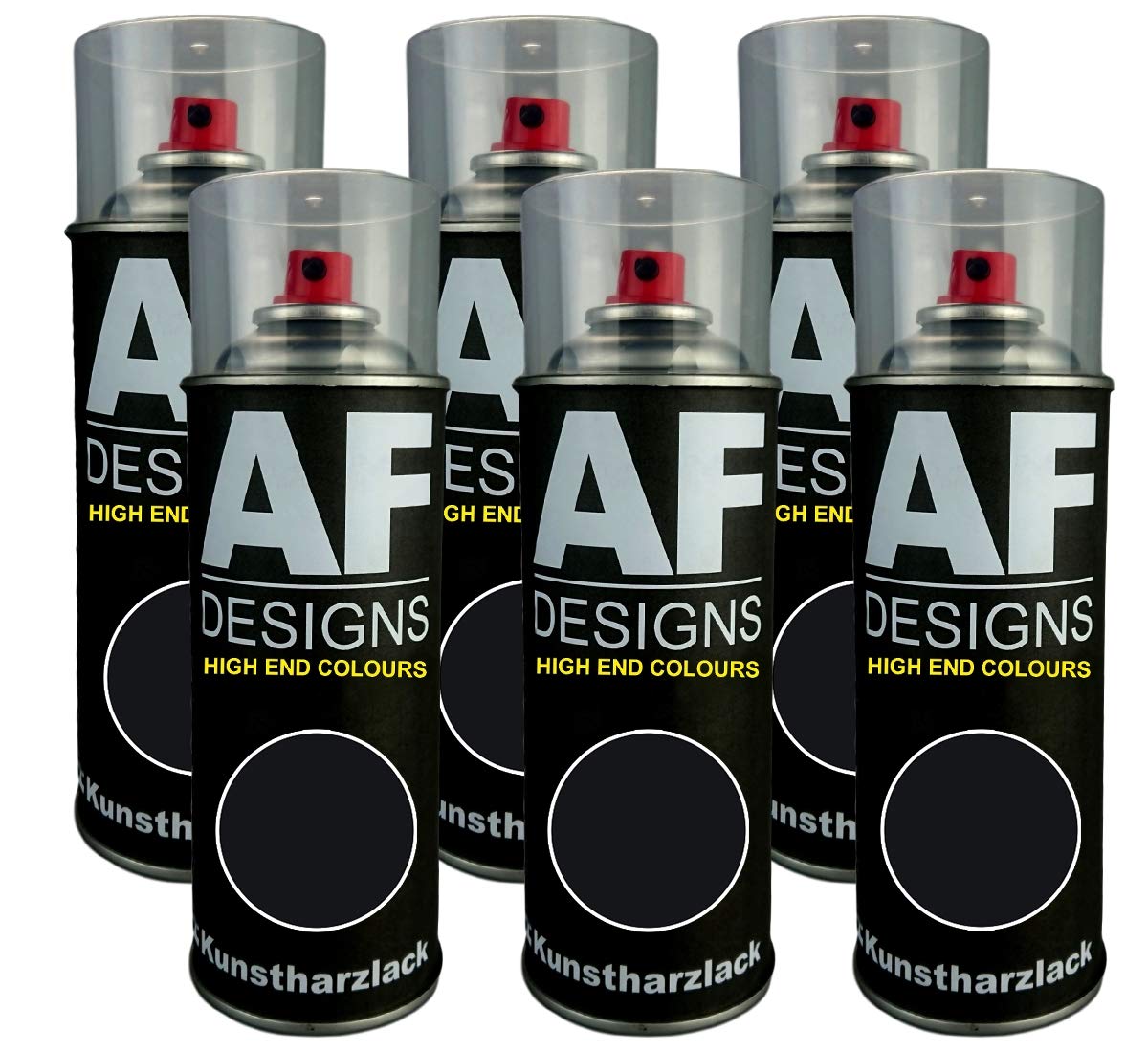 Alex Flittner Designs 6X Kunstharz Lackspray Schwarz Autolack Buntlack Spraydose Kunstharz9005 TIEFSCHWARZ seidenmatt von Alex Flittner Designs