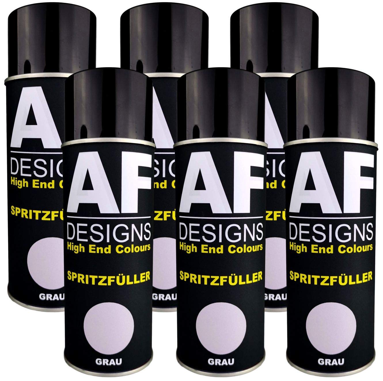 Alex Flittner Designs 6X Spritzfüller Spritzspachtel Spraydose grau Dickschicht Füller Autolack Grundierung Filler Primer Haftgrund von Alex Flittner Designs