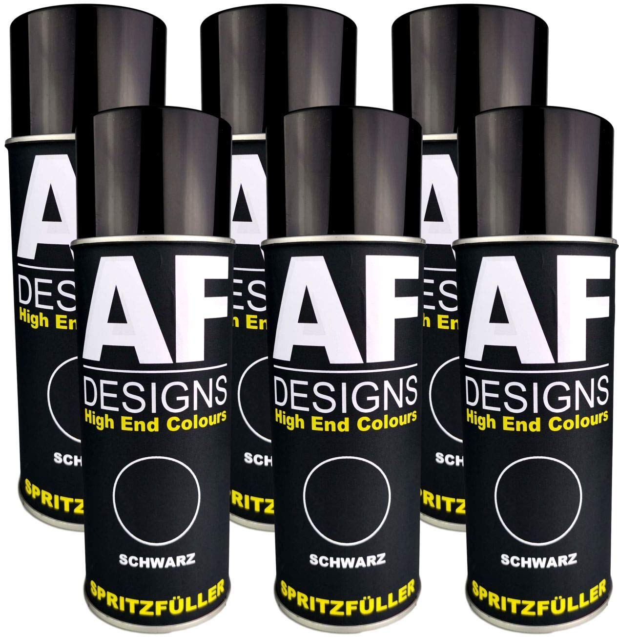 Alex Flittner Designs 6X Spritzfüller Spritzspachtel Spraydose schwarz Füller Autolack Grundierung von Alex Flittner Designs
