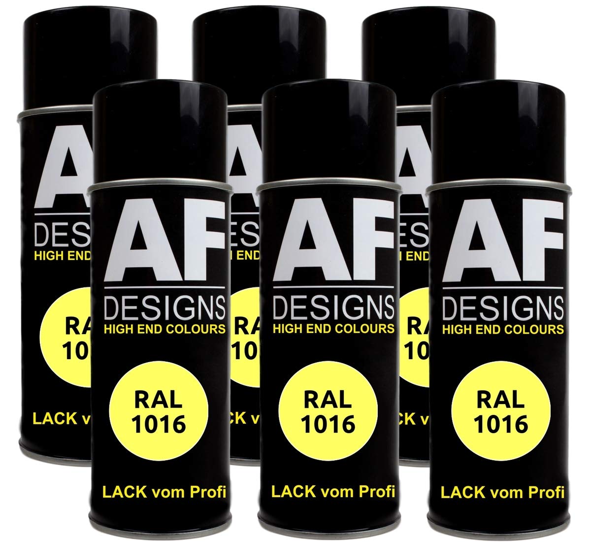 Alex Flittner Designs 6x RAL Lackspray Autolack Buntlack Spraydose RAL1016 SCHWEFELGELB glänzend von Alex Flittner Designs