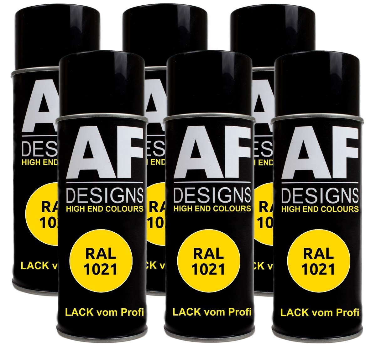 Alex Flittner Designs 6x RAL Lackspray Autolack Buntlack Spraydose RAL1021 RAPSGELB glänzend von Alex Flittner Designs