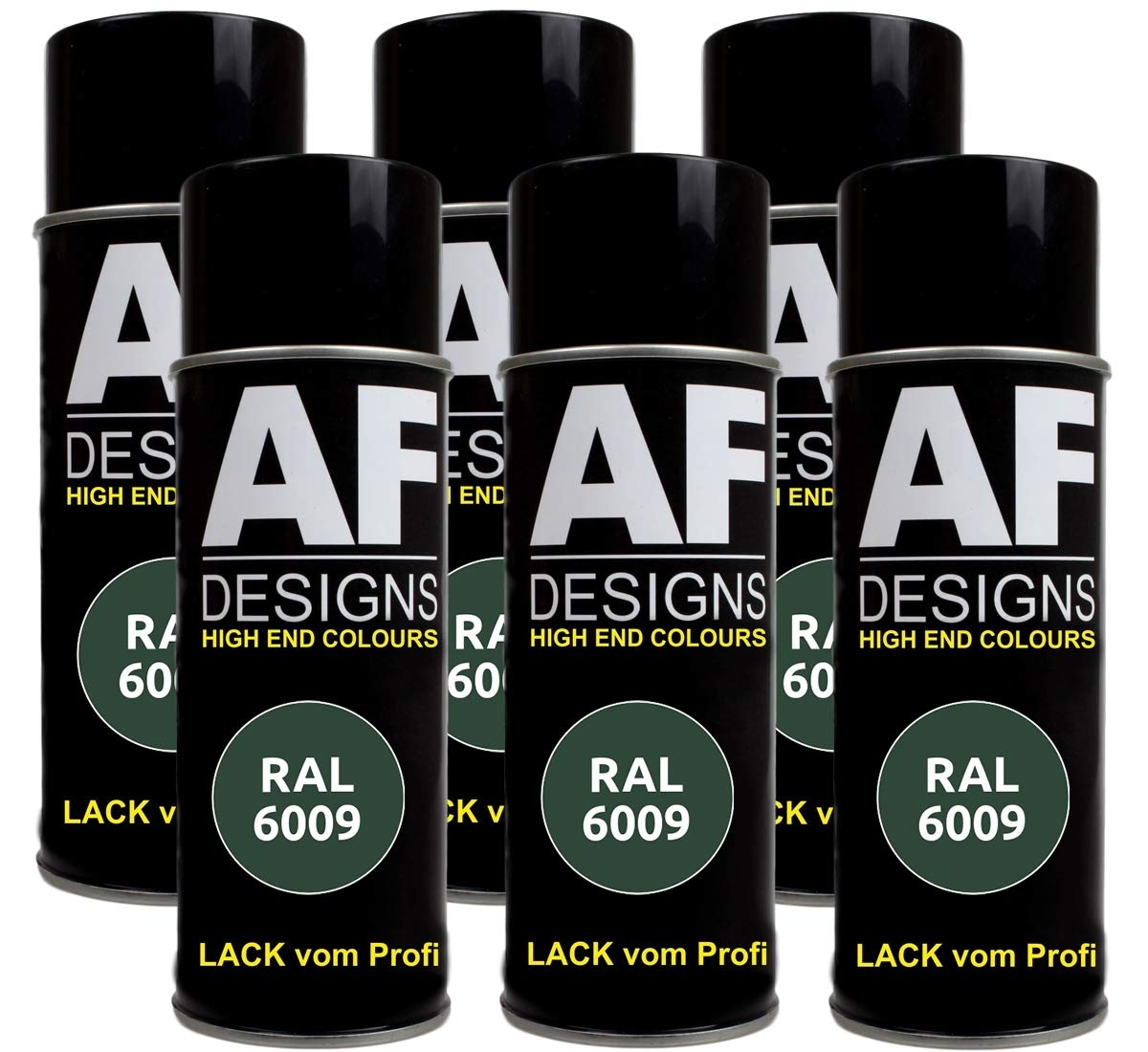 Alex Flittner Designs 6x RAL Lackspray Autolack Buntlack Spraydose RAL6009 TANNENGRUEN matt von Alex Flittner Designs