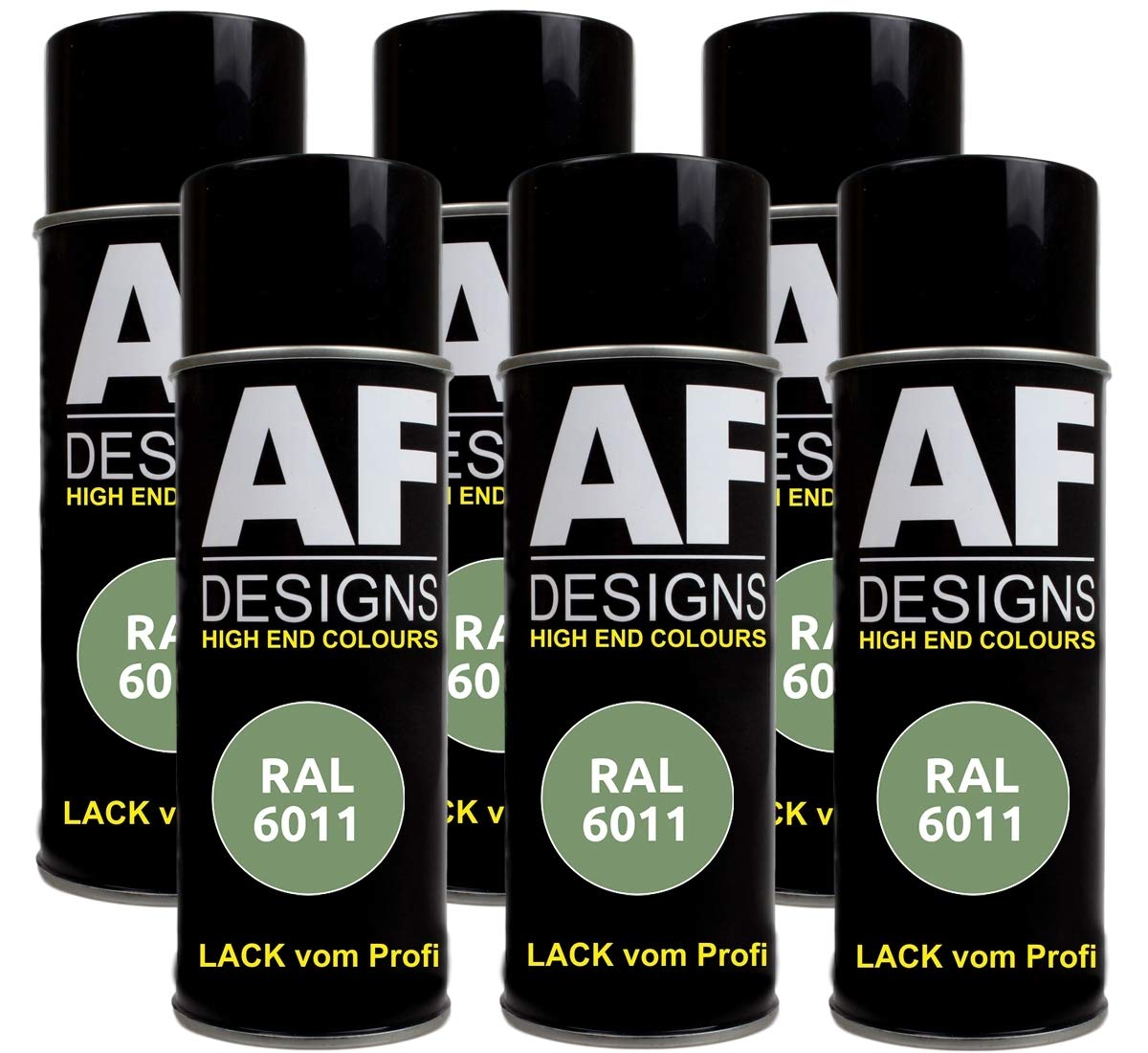 Alex Flittner Designs 6x RAL Lackspray Autolack Buntlack Spraydose RAL6011 RESEDAGRUEN glänzend von Alex Flittner Designs