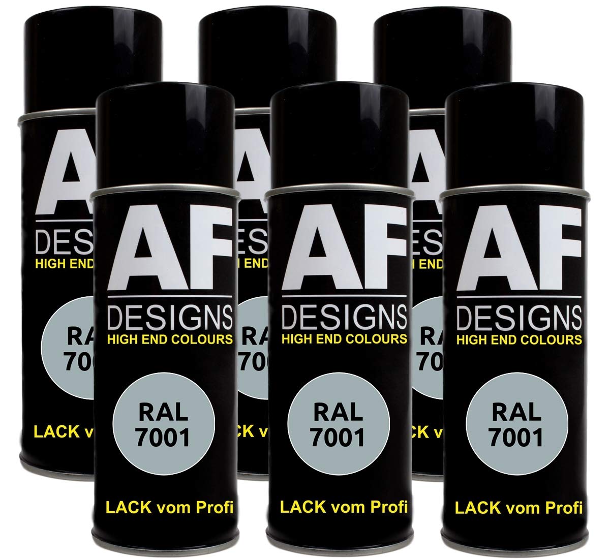 6X RAL Lackspray Autolack Buntlack Spraydose RAL7001 Silbergrau glänzend von Alex Flittner Designs