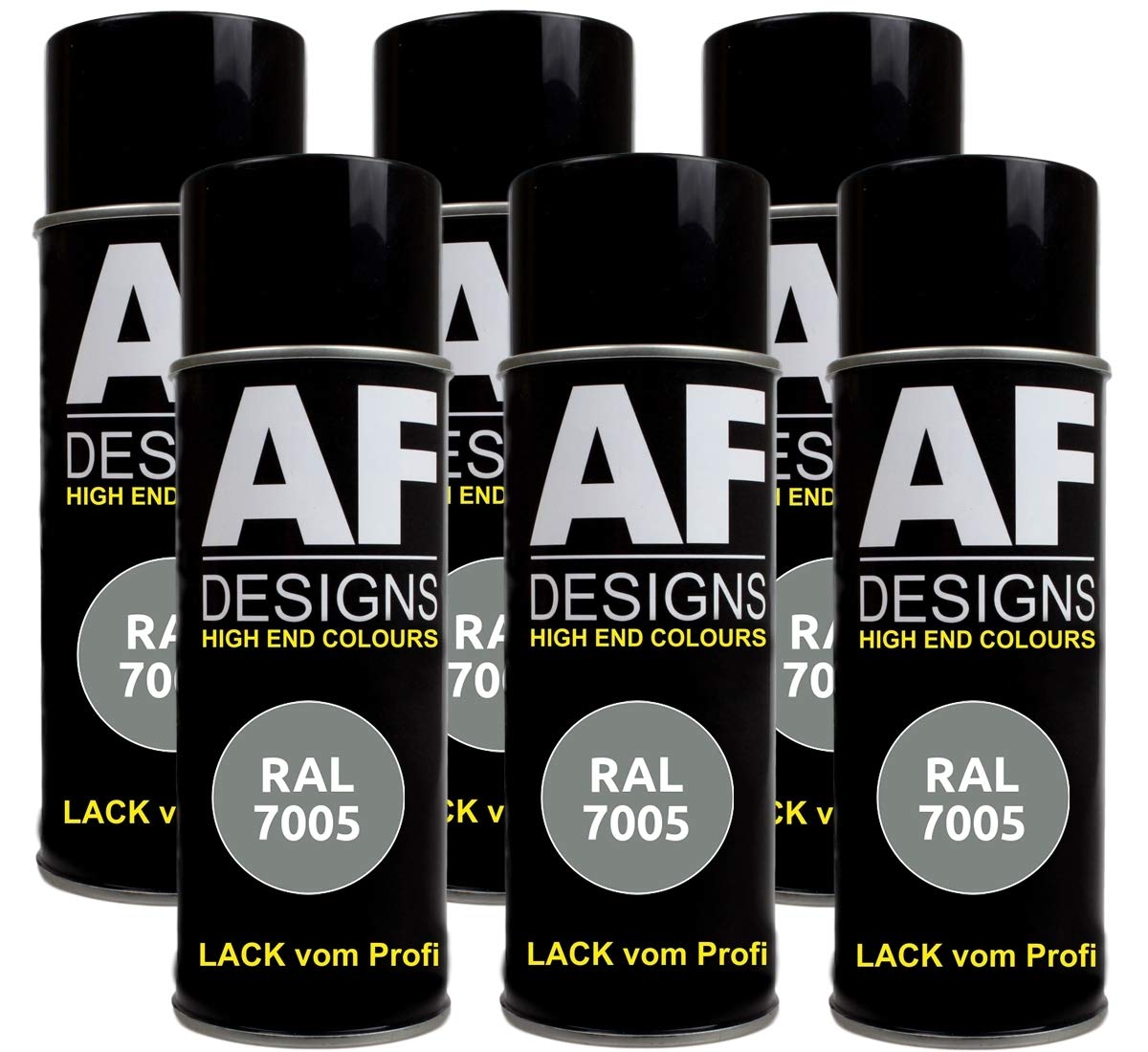 Alex Flittner Designs 6x RAL Lackspray Autolack Buntlack Spraydose RAL7005 MAUSGRAU matt von Alex Flittner Designs