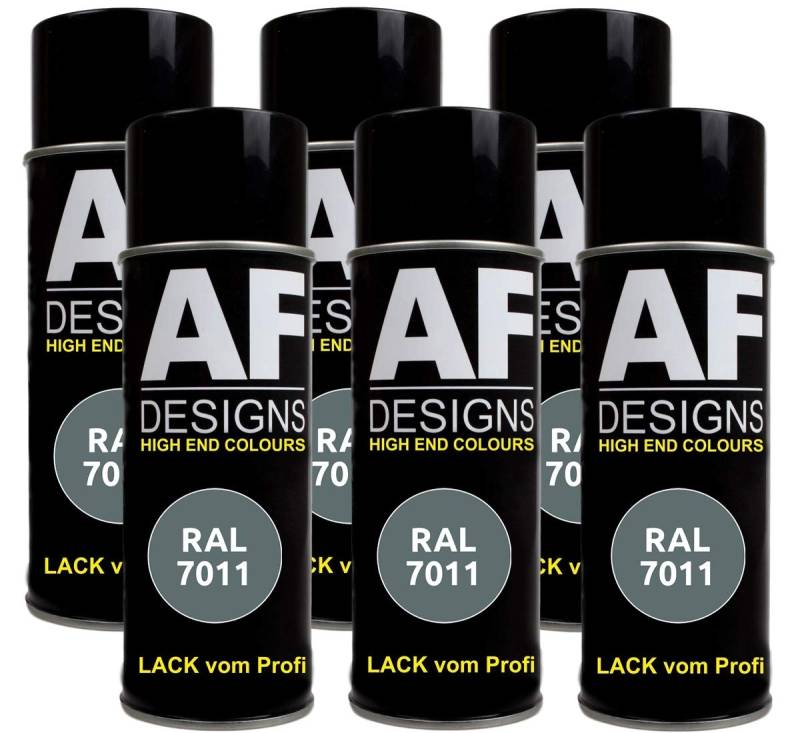 Alex Flittner Designs 6x RAL Lackspray Autolack Buntlack Spraydose RAL7011 EISENGRAU matt von Alex Flittner Designs