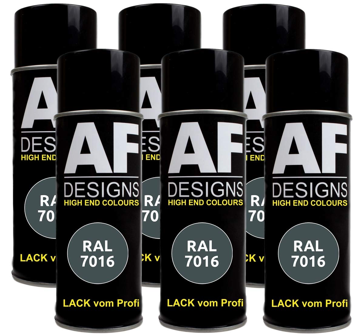 6X RAL Lackspray Autolack Buntlack Spraydose RAL7016 ANTHRAZITGRAU glänzend von Alex Flittner Designs