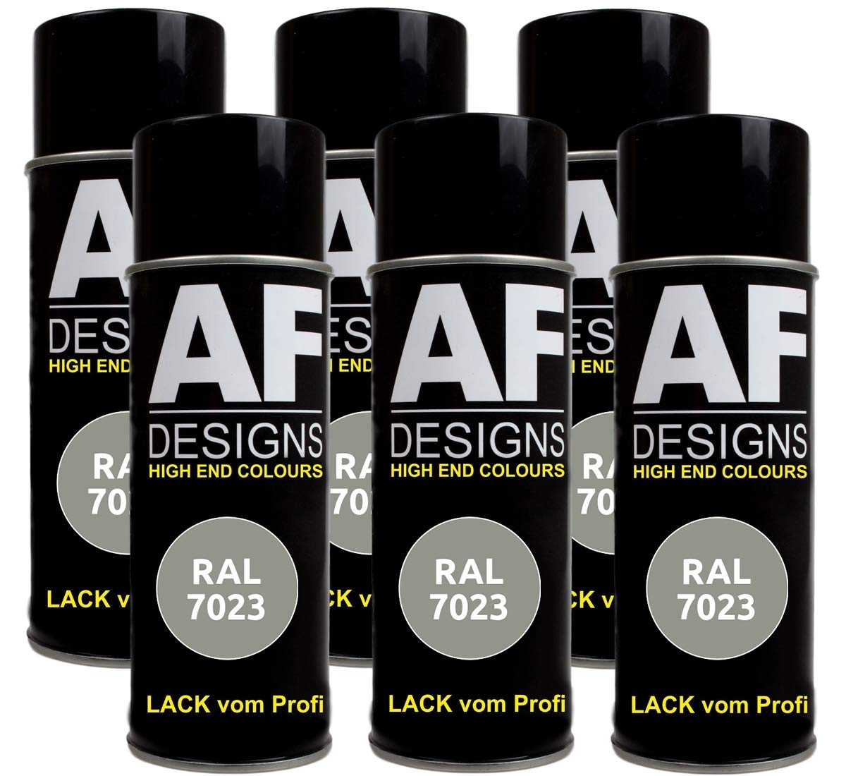 Alex Flittner Designs 6x RAL Lackspray Autolack Buntlack Spraydose RAL7023 BETONGRAU stumpfmatt von Alex Flittner Designs