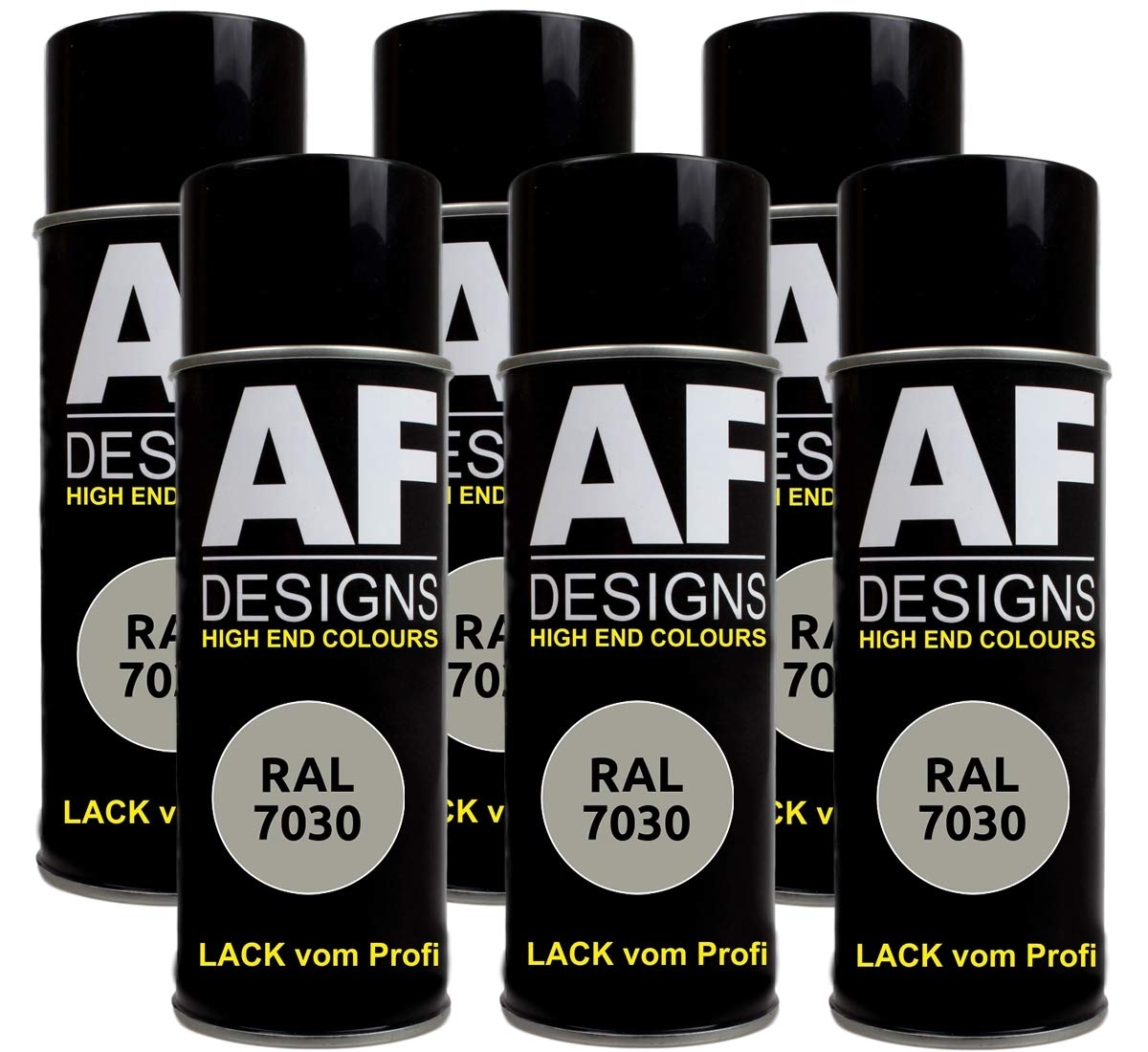 6X RAL Lackspray Autolack Buntlack Spraydose RAL7030 STEINGRAU matt von Alex Flittner Designs