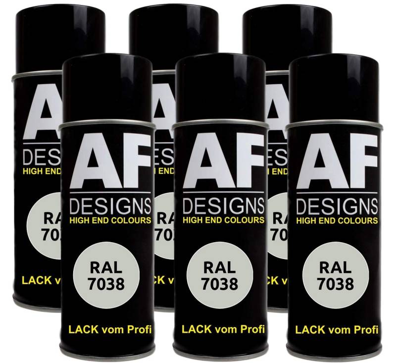 Alex Flittner Designs 6x RAL Lackspray Autolack Buntlack Spraydose RAL7038 ACHATGRAU glänzend von Alex Flittner Designs