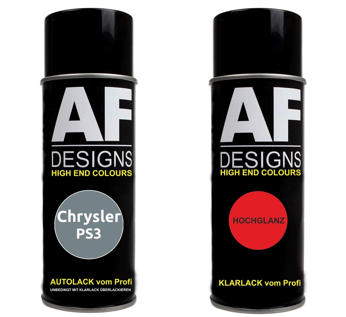 Autolack Spraydose Set für Chrysler PS3 Sapphire Silver Metallic Basislack Klarlack Sprühdose 400ml von Alex Flittner Designs