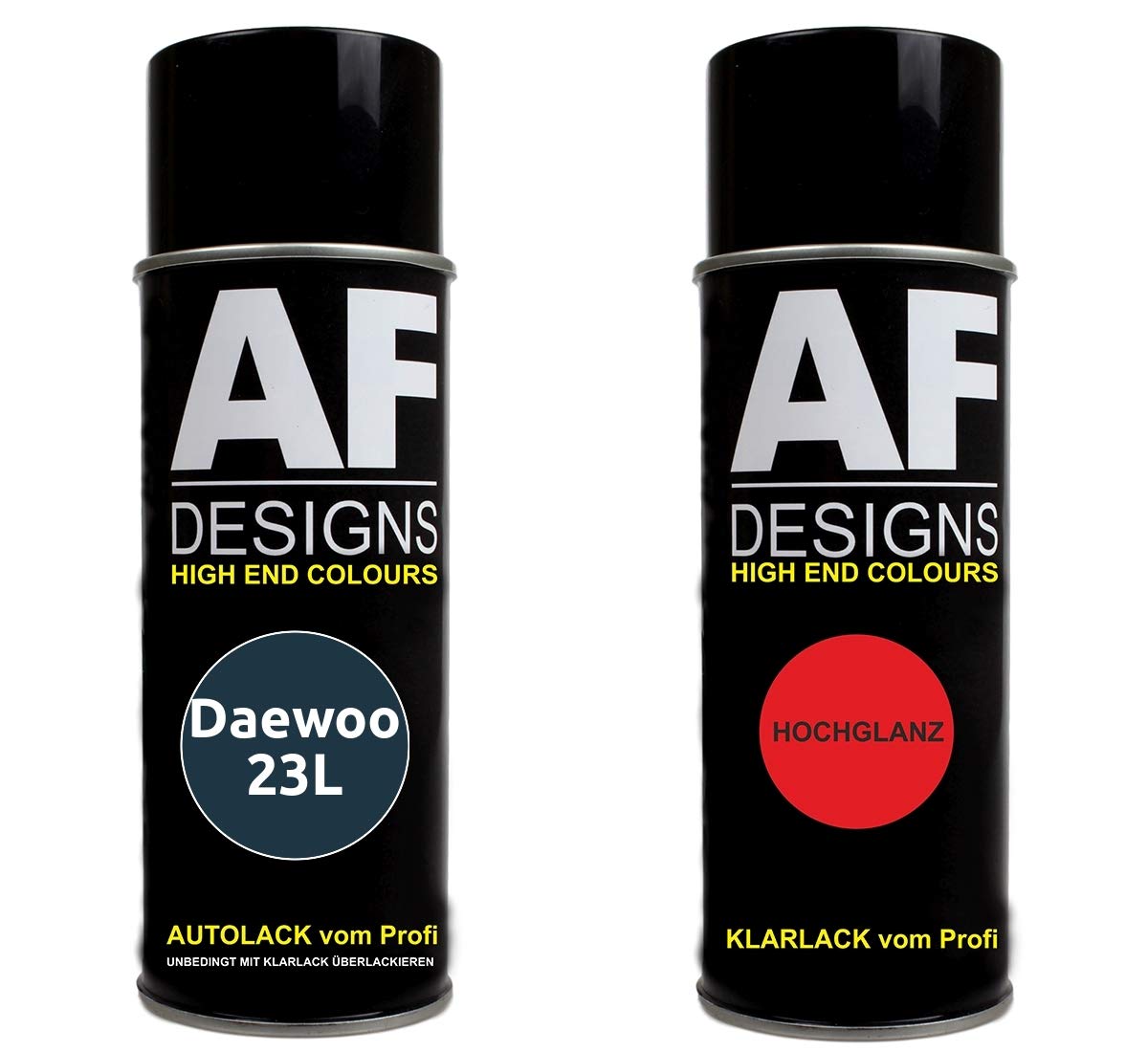 Autolack Spraydose Set für Daewoo 23L Atlantic Blue Metallic Basislack Klarlack Sprühdose 400ml von Alex Flittner Designs