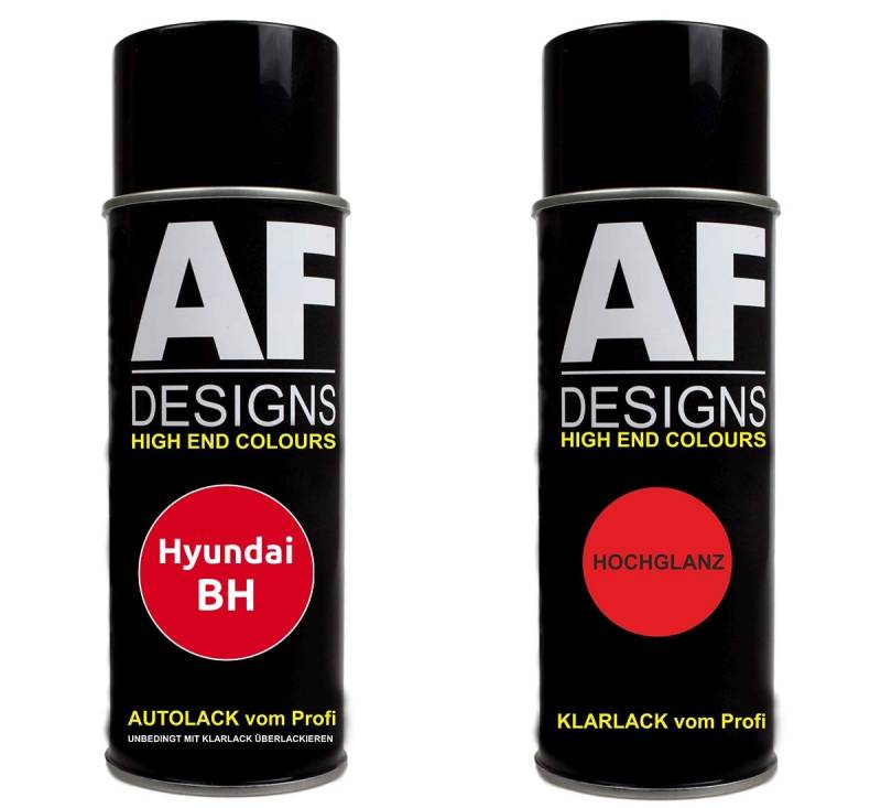 Alex Flittner Designs Autolack Spraydose Set für Hyundai BH Electric Red Basislack Klarlack Sprühdose 400ml von Alex Flittner Designs