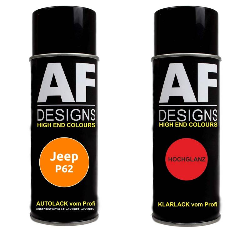 Alex Flittner Designs Autolack Spraydose Set für Jeep P62 Omaha Orange Basislack Klarlack Sprühdose 400ml von Alex Flittner Designs