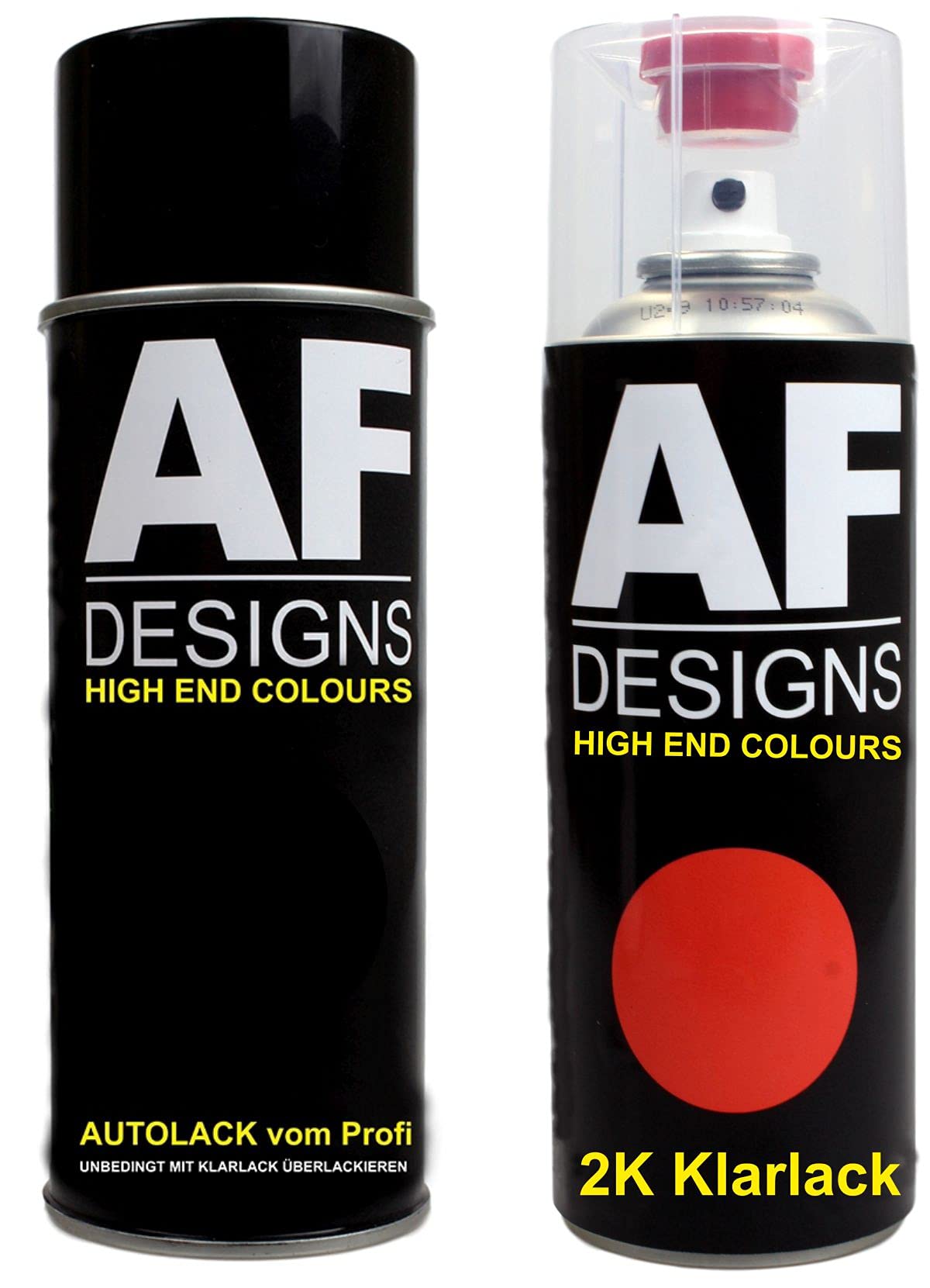 Alex Flittner Designs Autolack Spraydose Set für Mercedes 7181 Atlasgrau Metallic 2K Klarlack Basislack Sprühdose Spraydosen 2x400ml von Alex Flittner Designs